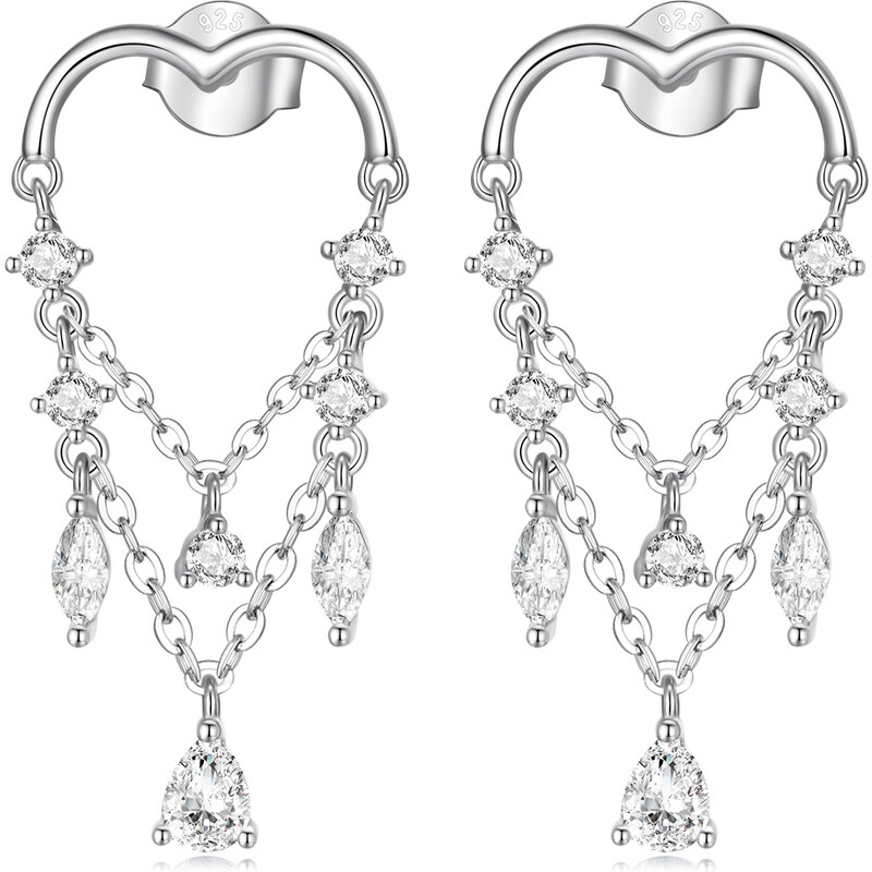 Olivie Strieborné náušnice STRAPCOVÉ SRDCE 7128 35948057