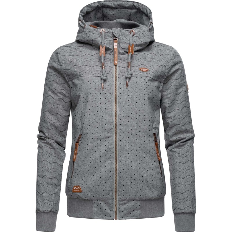 Ragwear Prechodná bunda Nuggie sivá melírovaná / čierna 54236587