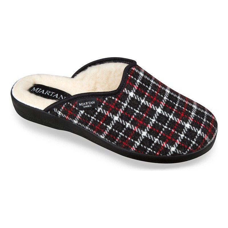 Mjartan Dámske zateplené papuče - kárované K40 35727567