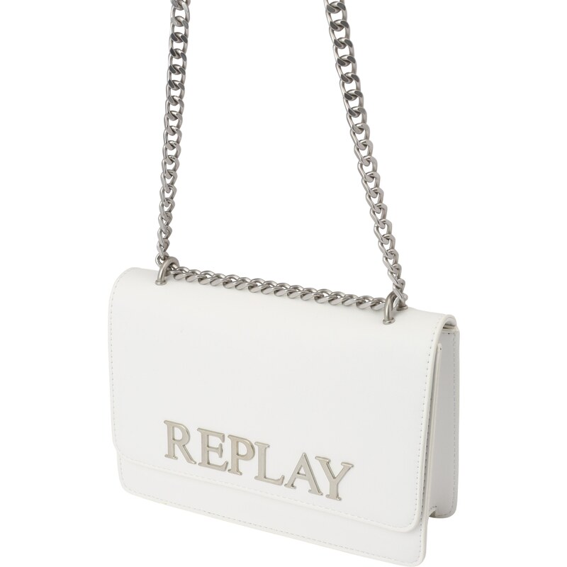 REPLAY Taška cez rameno strieborná / biela 65641957