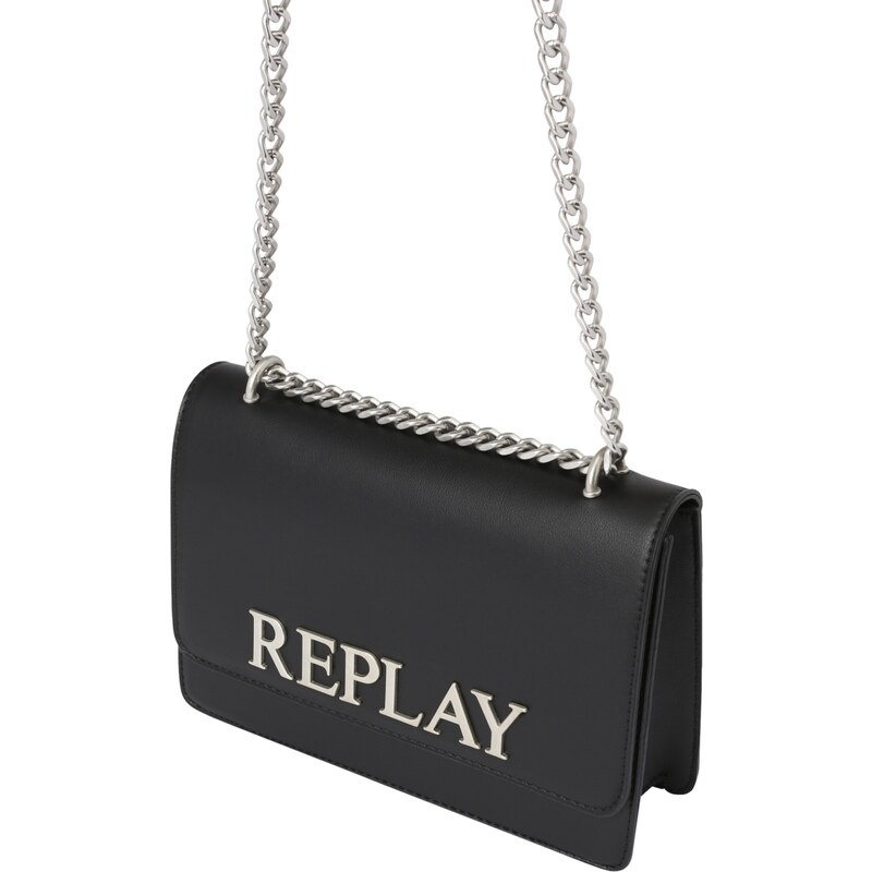 REPLAY Taška cez rameno čierna / strieborná 65641958