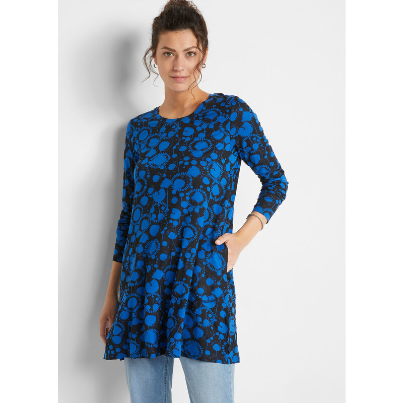 bonprix Dlhé tričko z viskózového mixu, farba modrá 45980918