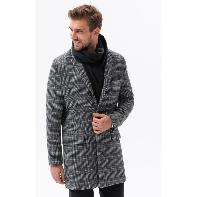Ombre Clothing Pánsky kabát - čierna C499