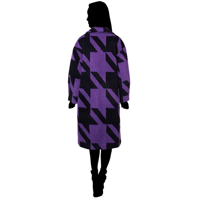 Due Linee Dámsky obojstranný kabát s vreckami fialový