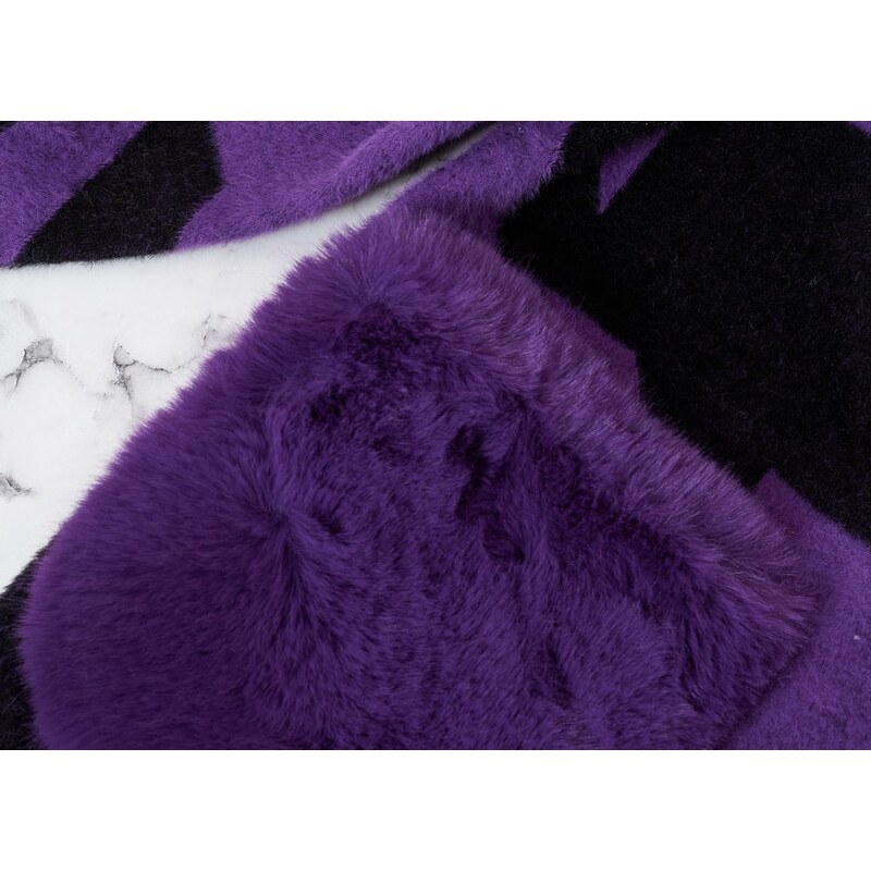 Due Linee Dámsky obojstranný kabát s vreckami fialový