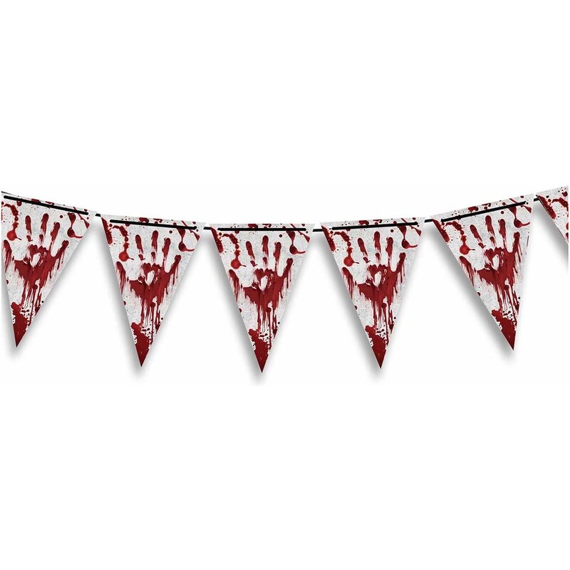 Guirca Banner vlajky - Halloween krvavé odtlačky rúk 300 cm