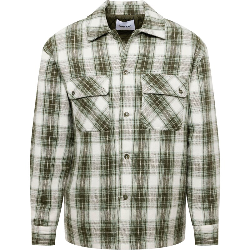 ABOUT YOU Prechodná bunda Milo kaki / biela 63142965