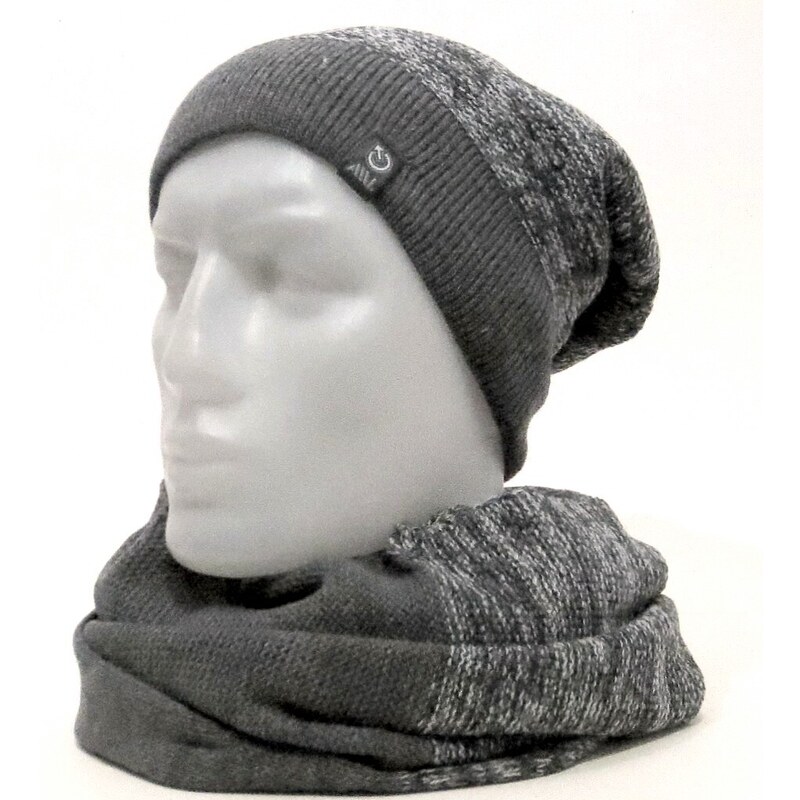 Poľsko Pánsky set čiapka a šál tunel- sivá 24432090