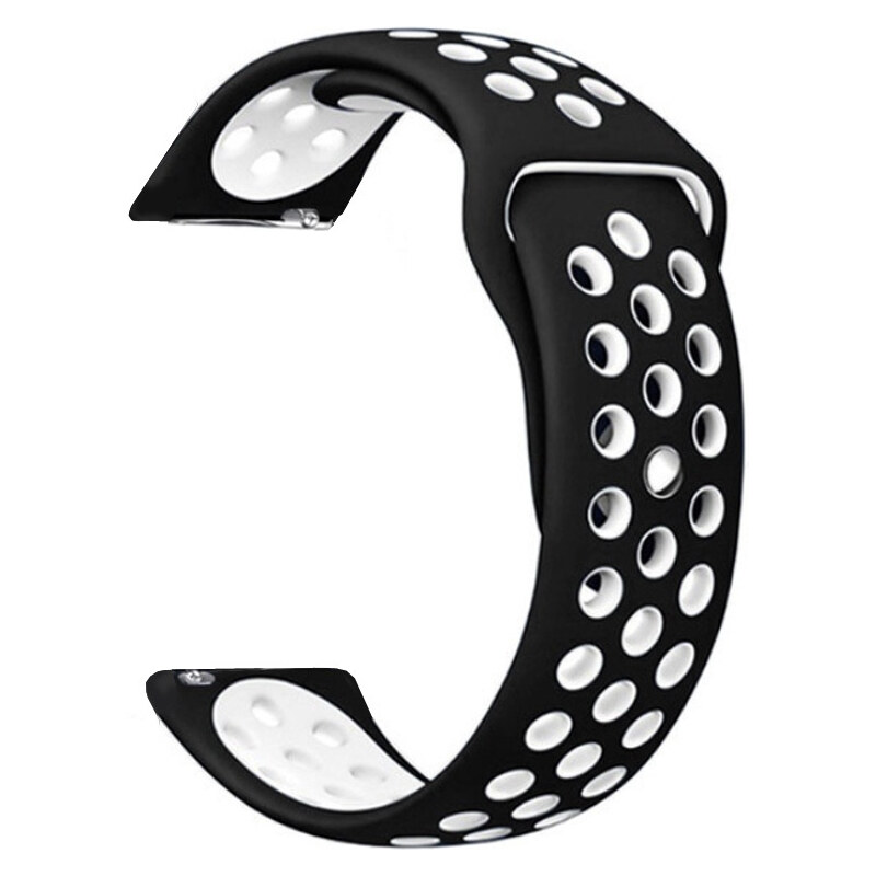 Madvell Športový silikónový remienok čierna s bielou 22mm 44954725