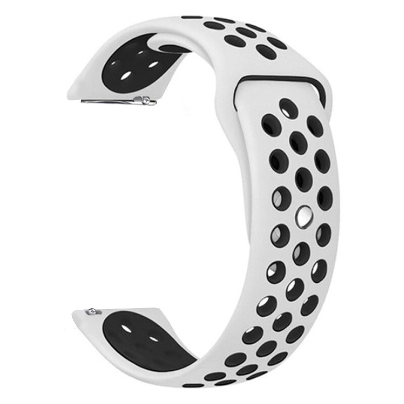 Madvell Športový silikónový remienok biela s čiernou 22mm 44954721