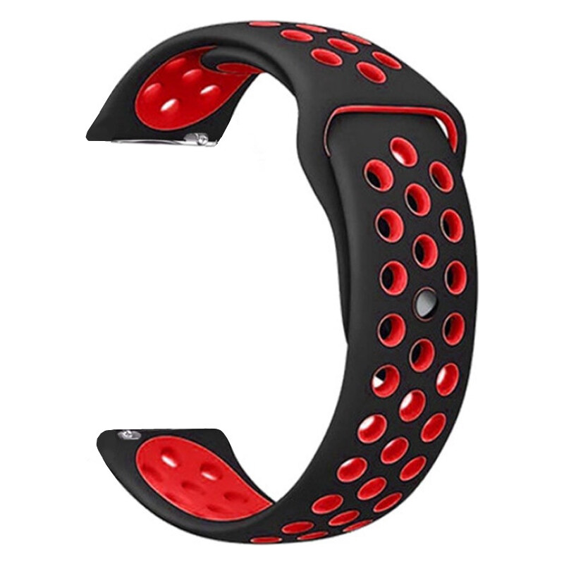 Madvell Športový silikónový remienok čierna s červenou 20mm 44954727