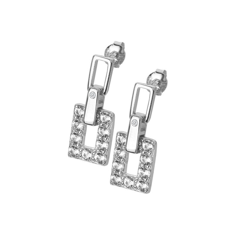 Hot Diamonds Moderné strieborné náušnice s diamantmi a topazmi Echo 66588895