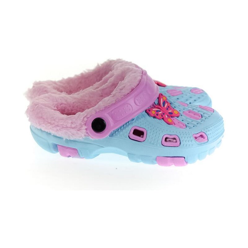 JOHN-C Detské svetlomodré zateplené crocsy SANDY 30-35 35809830