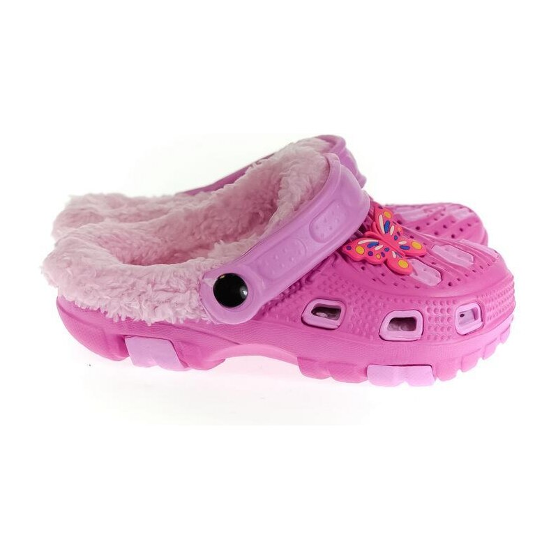 JOHN-C Detské ružové zateplené crocsy SANDY 30-35 35809832