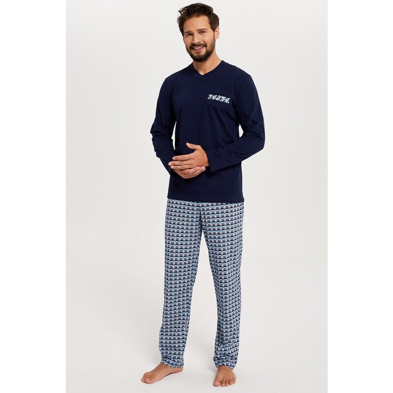 Pánske pyžamo Italian Fashion Jaromir dlhé granát 52919639