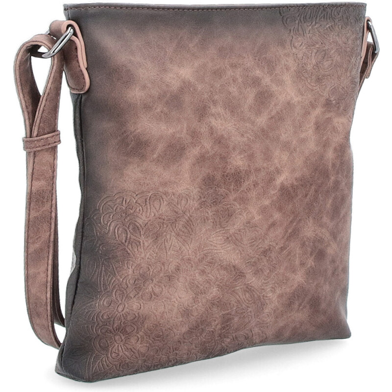 Kabelka zo syntetickej kože crossbody Indee hnedá 6287 H 64019741