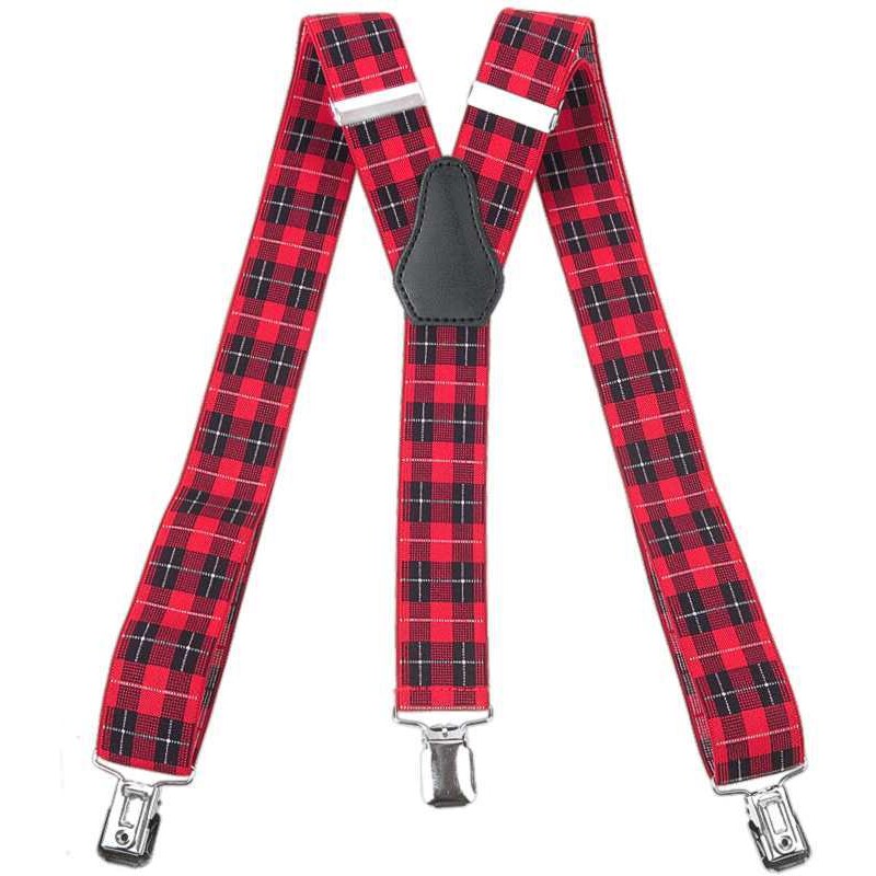 Traky na nohavice KARO červené 16956715