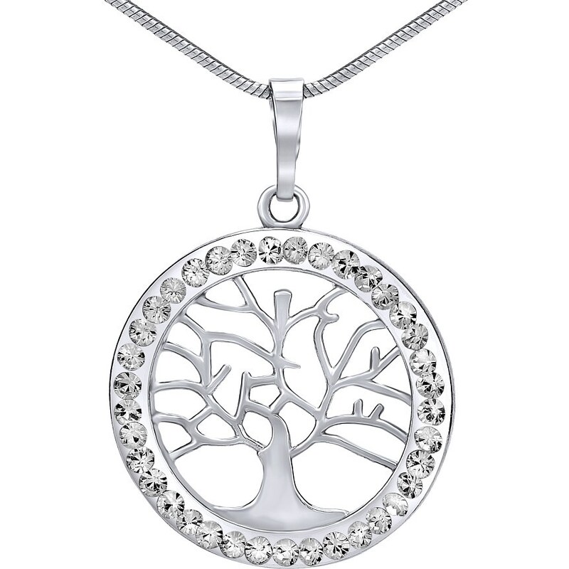 Ligot Strieborný prívesok strom života so Swarovski (R) Crystals 46719790