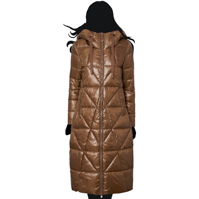 Due Linee Dámska prešívaná zimná bunda camel 35841244