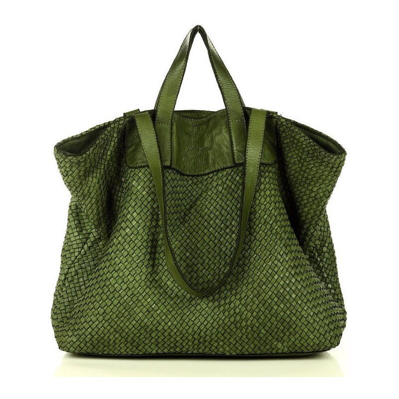 Marco Mazzini handmade MARCO MAZZINI Kožená shopper kabelka | zelená 35855668
