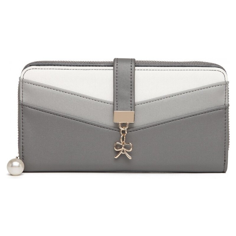 Miss Lulu Peňaženka - trojfarebná s trojlístkom, šedá 47060940