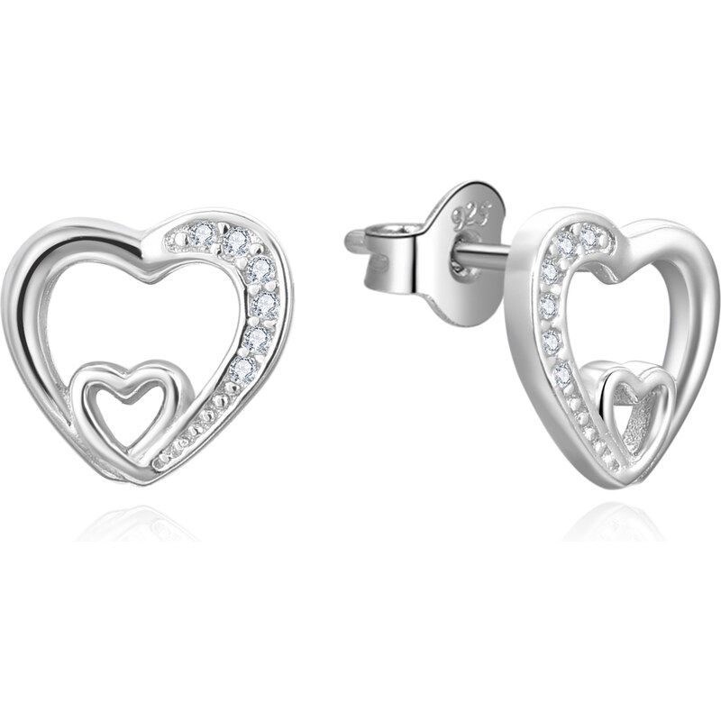 Beneto Pôvabné srdiečkové náušnice so zirkónmi AGUP3292 66593752