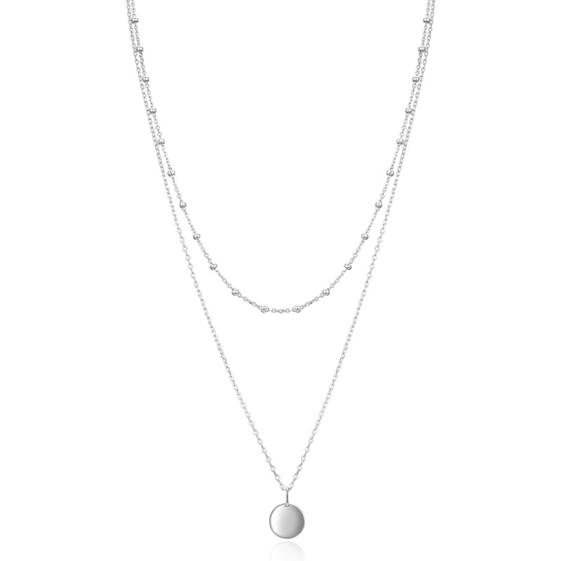 Beneto Štýlový dvojitý strieborný náhrdelník AGS1518/55 66579086