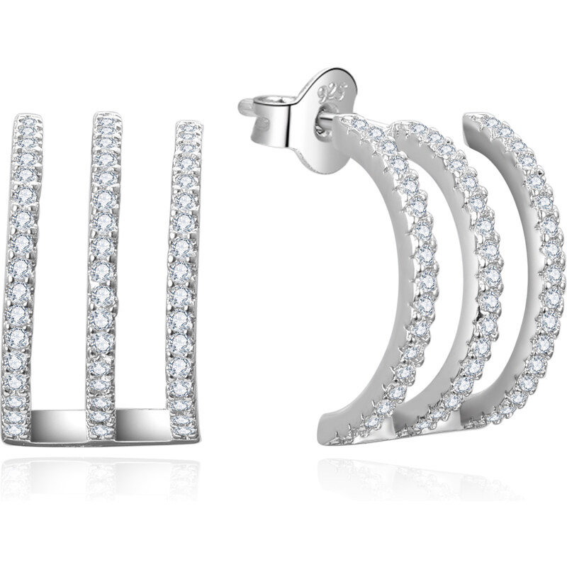 Beneto Módne strieborné náušnice so zirkónmi AGUP3301 66593060