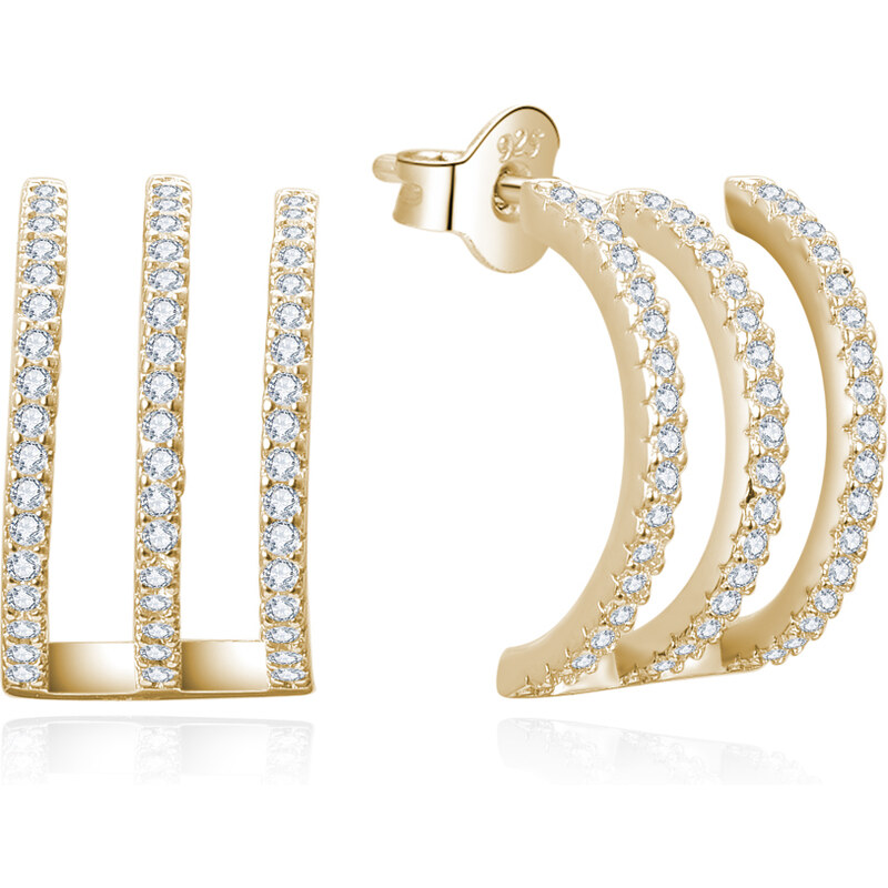 Beneto Módne pozlátené náušnice so zirkónmi AGUP3301-GOLD 66585399