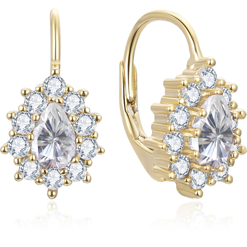 Beneto Pozlátené náušnice s čírymi zirkónmi AGUC3298W-GOLD 66587719