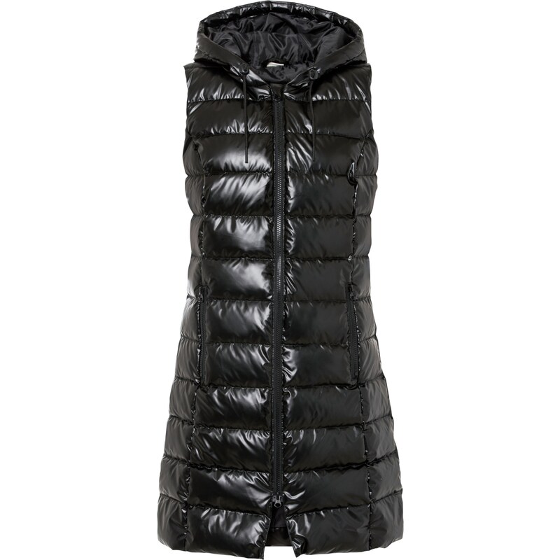 bonprix Prešívaná vesta, lesklý vzhľad, farba čierna 45812728