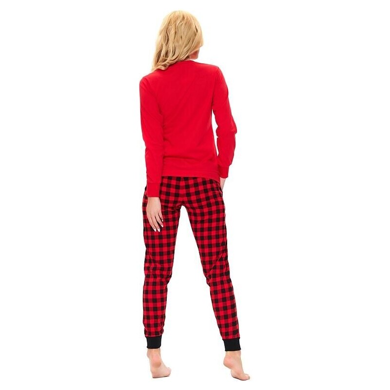 DN Nightwear Dámske pyžamo Queen červené dlhé