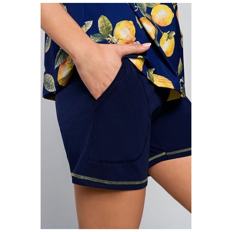 Italian Fashion Dámske pyžamo Lemon tmavo modré