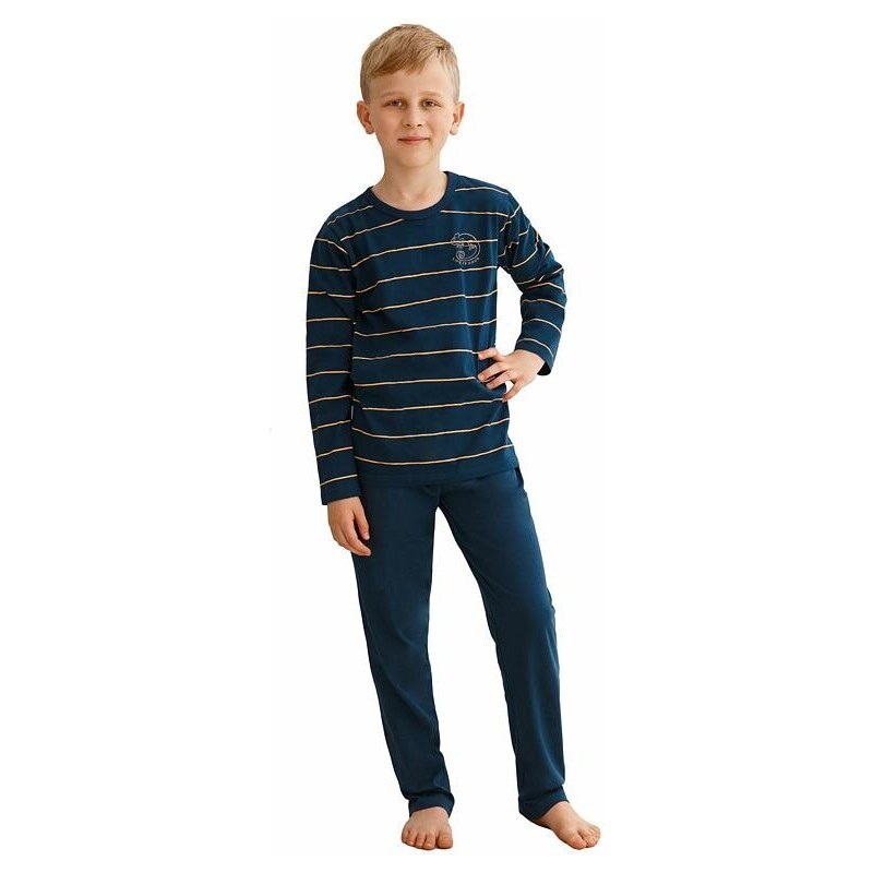 Taro Chlapčenské pyžamo Harry tmavo modré s pruhmi