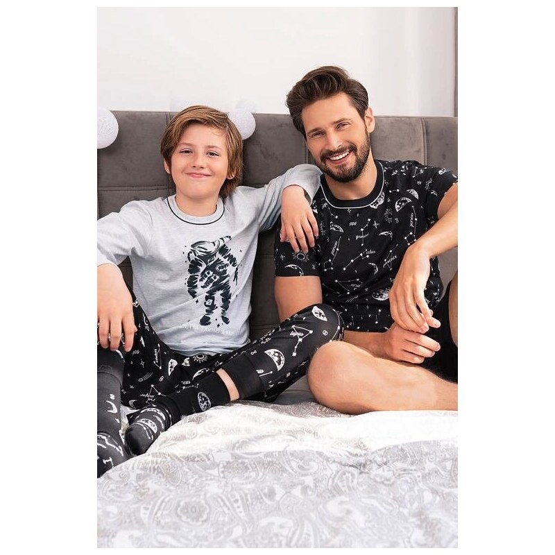 Italian Fashion Chlapčenské pyžamo Tryton sivé s kozmonautom
