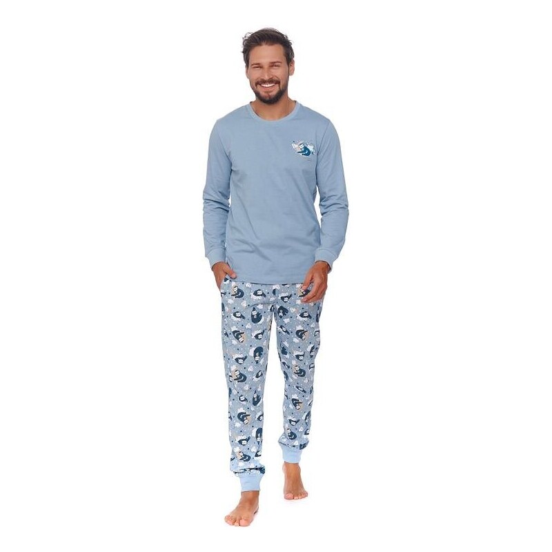 DN Nightwear Pánske pyžamo Dreams svetle modré