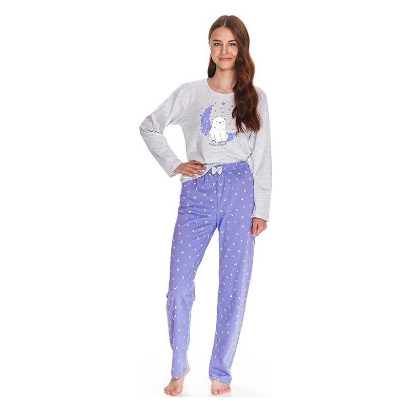 Taro Dievčenské pyžamo Suzan svetle sivé