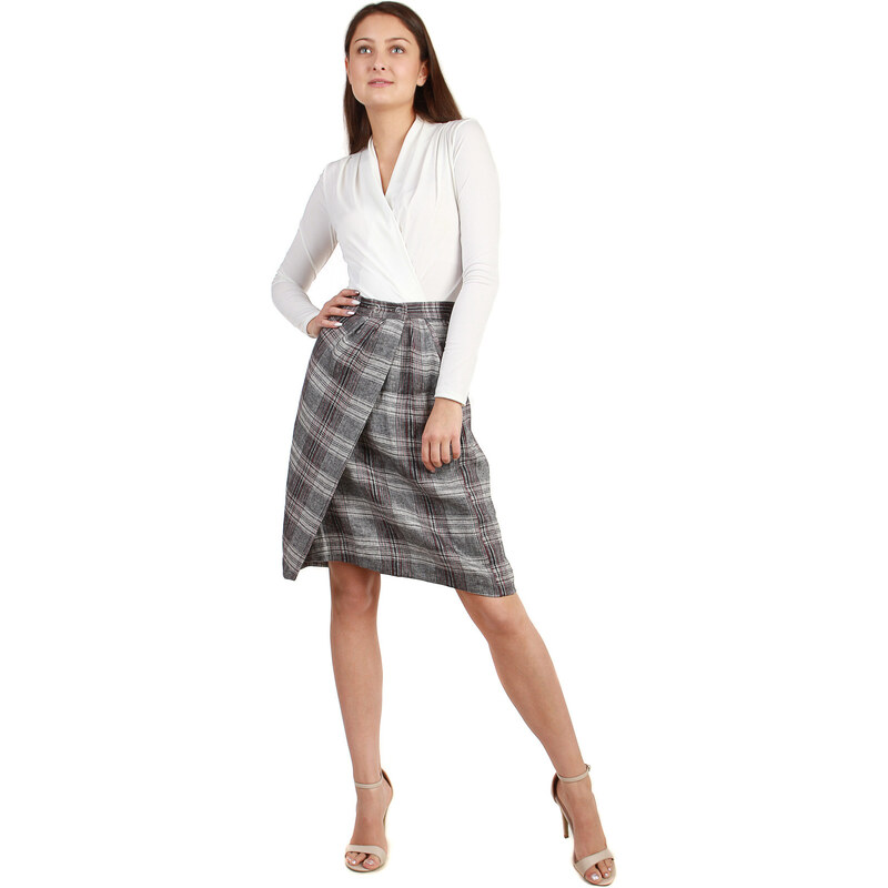 Glara Dámska zavinovacia sukňa z ľanu 36988404