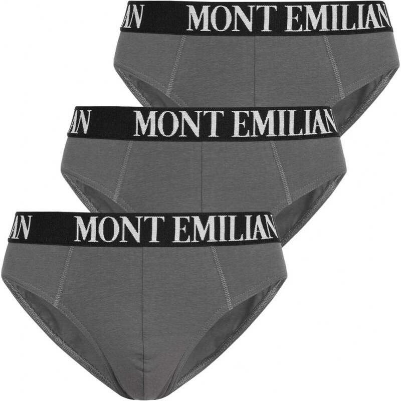 MONT EMILIAN Avignon Pánske Slipy 3 Pack Šedé Šedá S 36746371