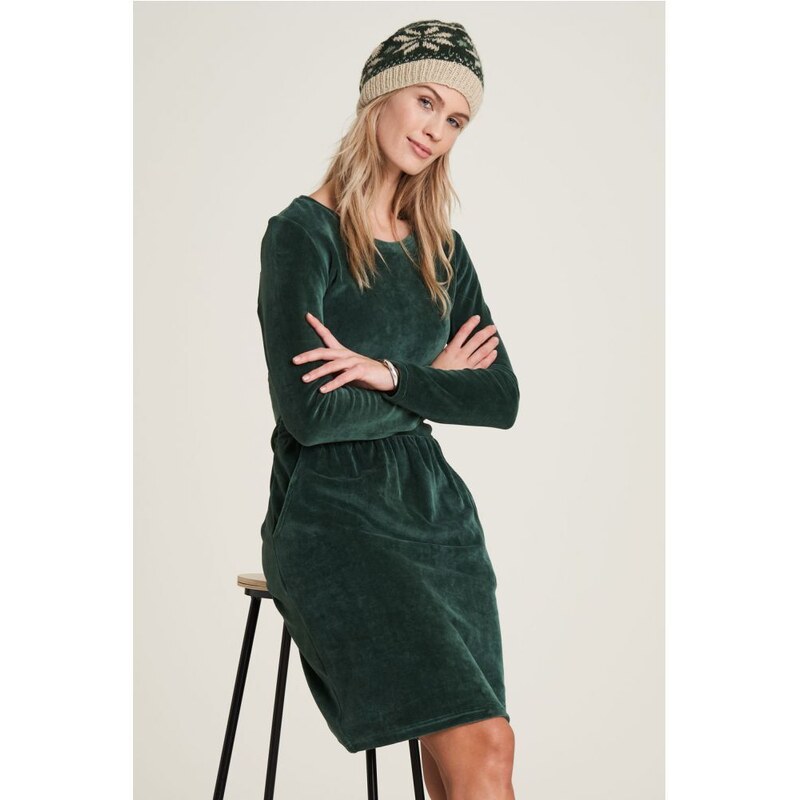 Tranquillo Zelené zamatové šaty Nicki 35927693