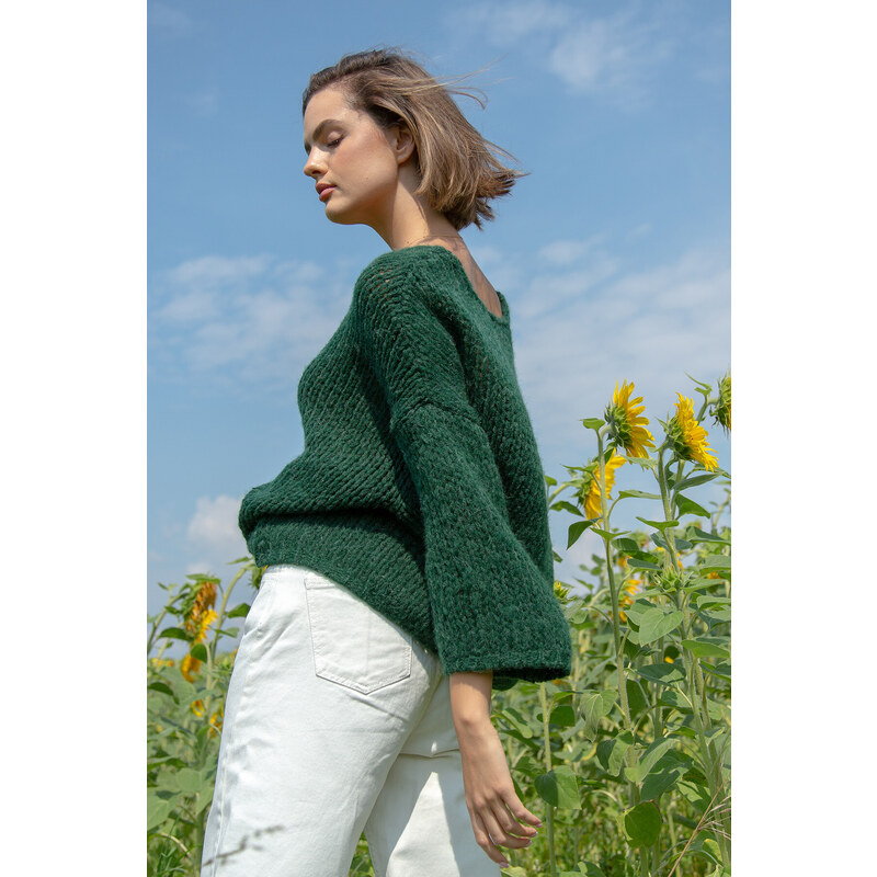 Glara Oversized dámsky pletený sveter 35927766