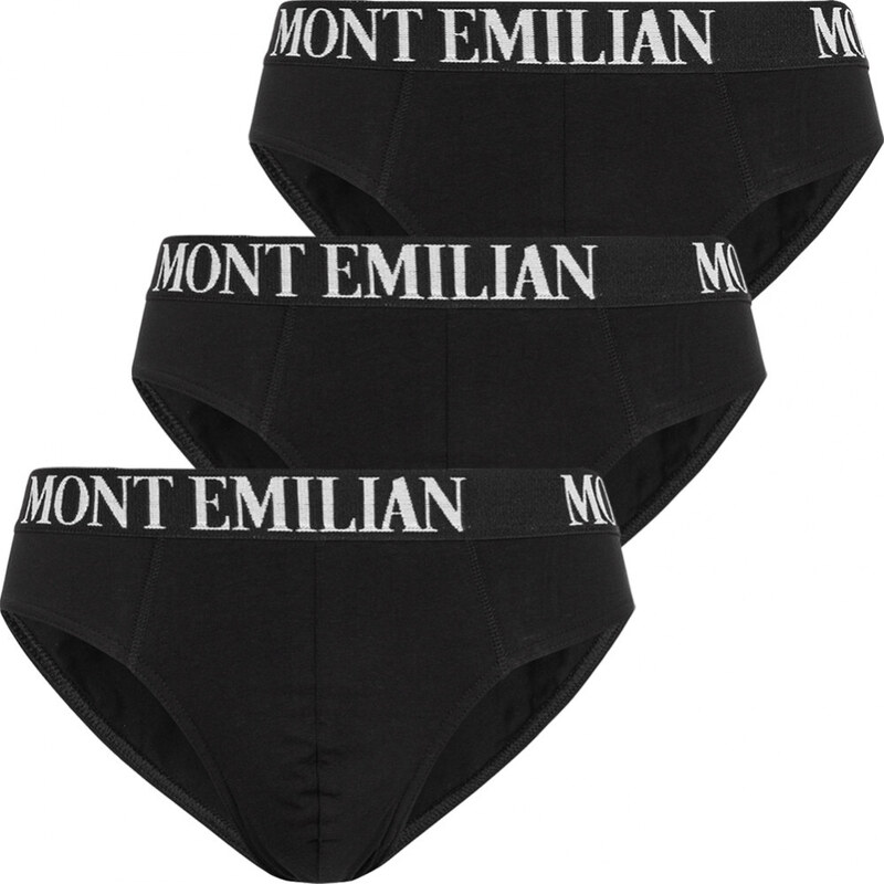 MONT EMILIAN Avignon Pánske Slipy 3 Pack Čierne Čierna S 36746373