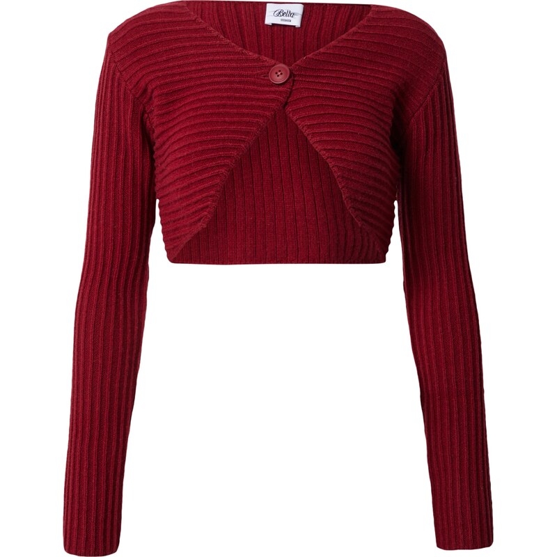 Bella x ABOUT YOU Kardigán Lauren tmavočervená 35949341