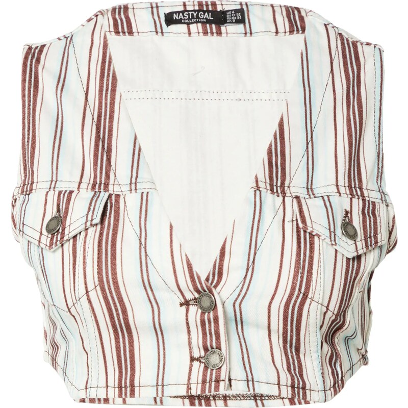 Nasty Gal Top krémová / svetlomodrá / hrdzavohnedá 63143047