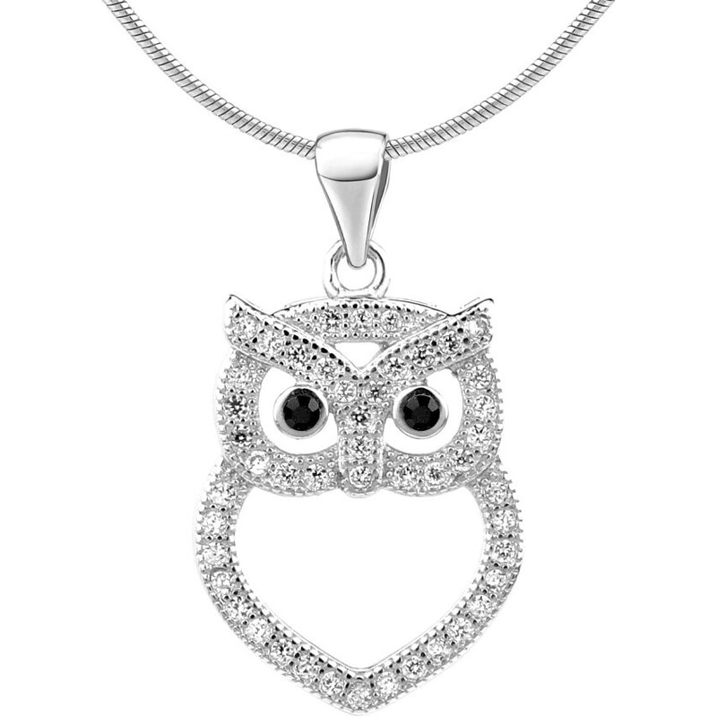 Ligot Strieborný prívesok sova s micro zirkónmi JJJP0258 46719579