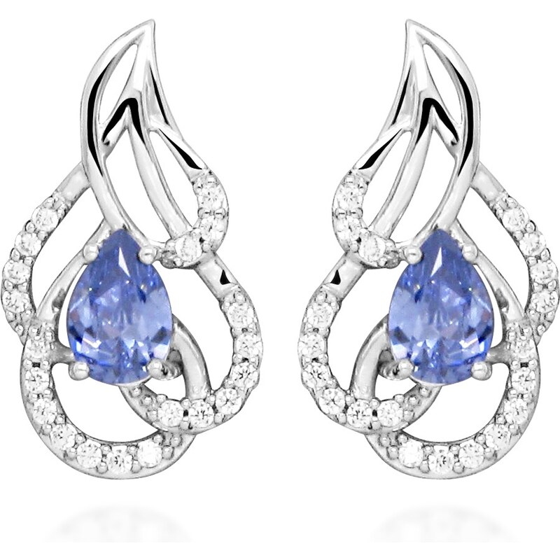 Silver Cat Strieborné náušnice so syntetickými tanzanitami SC470 66581077