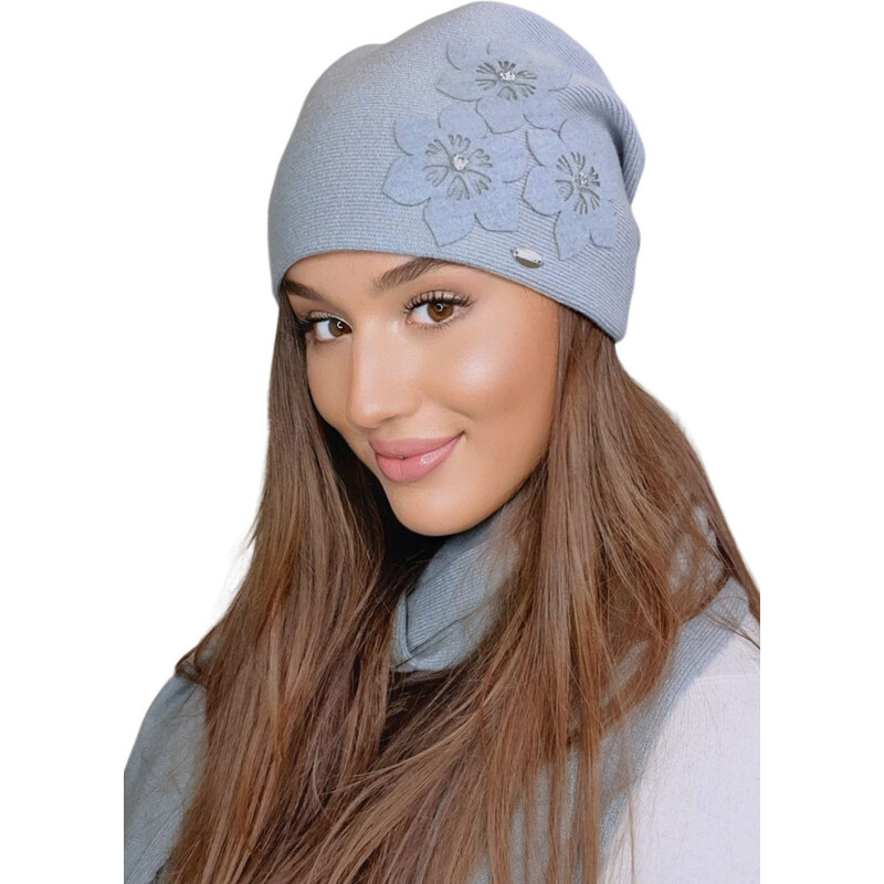 Kamea Šedá módna dámska zimná čiapka Teona, Farba šedá 35957165