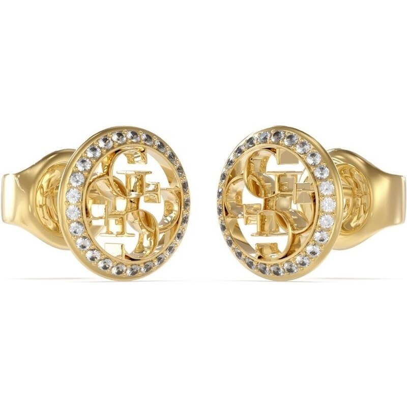 Guess Pôvabné pozlátené náušnice Life In 4G JUBE02136JWYGT/U 66581536