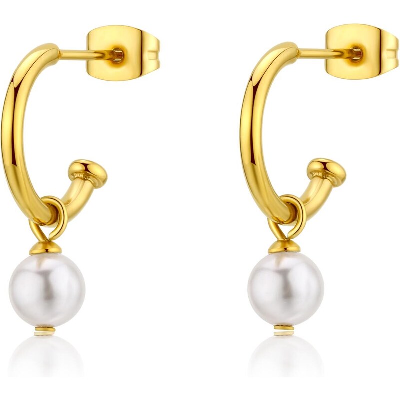 SAgapõ Slušivé pozlátené kruhy s perlami 2v1 Wisdom SWI22 66582553