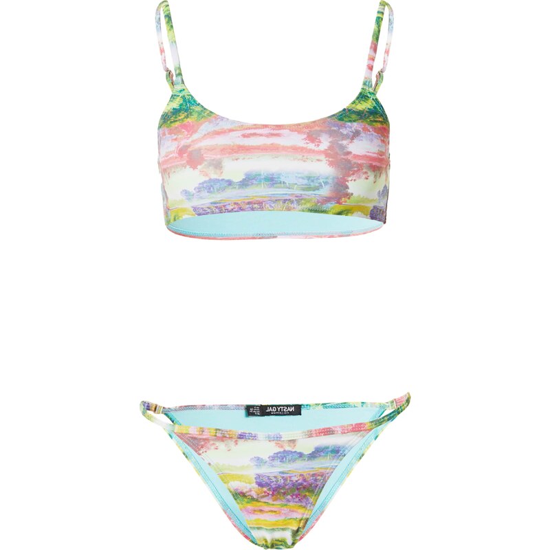 Nasty Gal Bikiny svetlomodrá / žltá / zelená / rosé 54238045